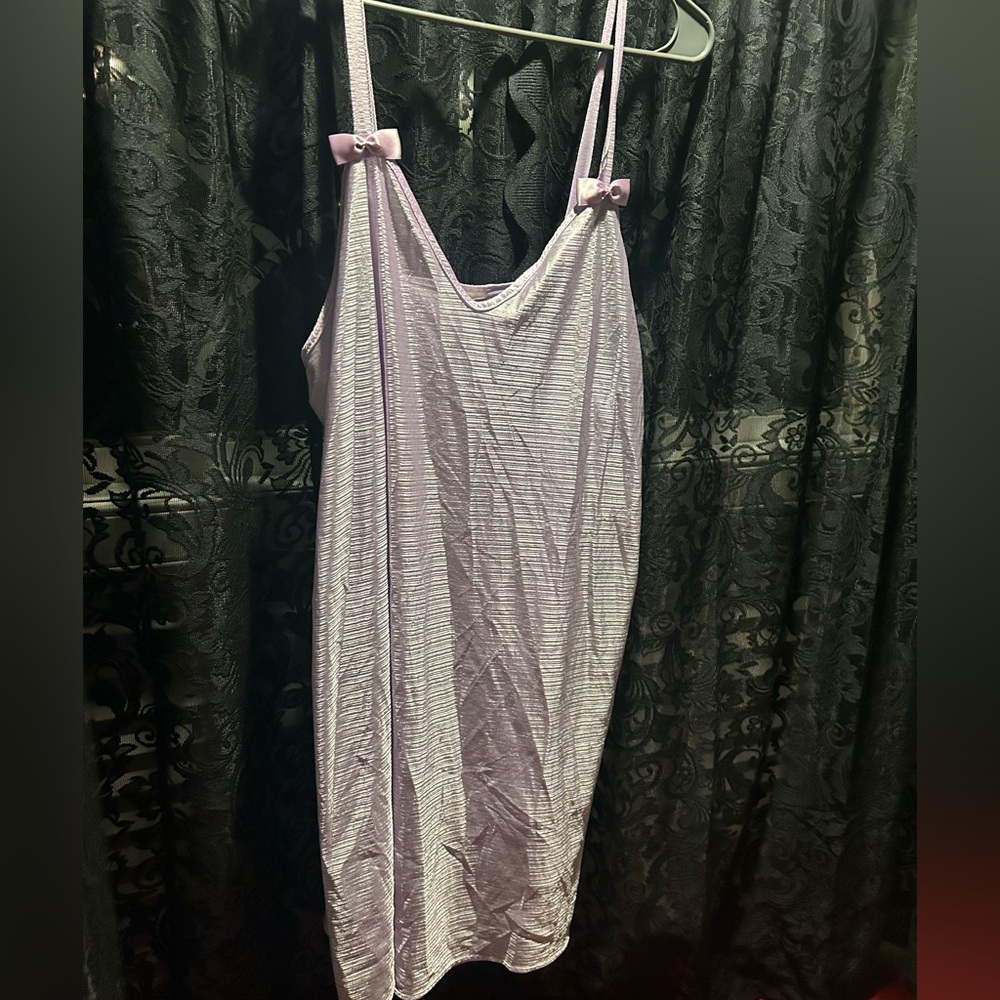 Lavender Chemise with Bow Accents